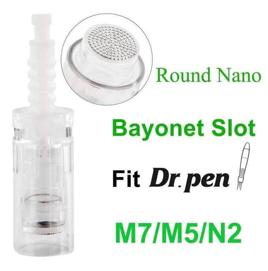 10 PCS. BAYONET SLOT Round Nano Needles Micro-Needling Head Cartridges